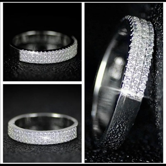 🔥HOST PICK 925 Sterling Silver Dazzling Pave Diamond Ring - Picture 11 of 12